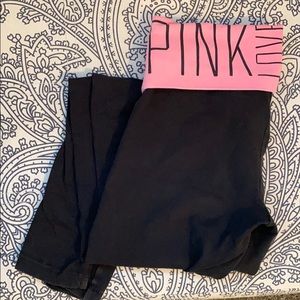 VS PINK black/pink yoga leggings XS